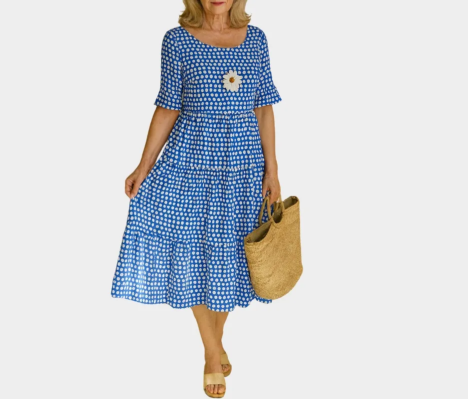 Short Sleeve Midi Dress