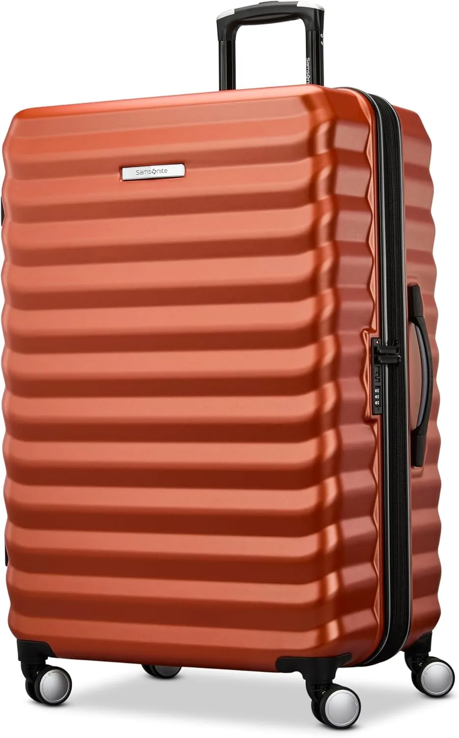 Samsonite Hard-Sided 28-Inch Lightweight Checked Large Expandable Element Suitcase: Durable, 360° Spinner Wheels, Adjustable Telescopic Handle, TSA-Approved Lock - Alpine Black