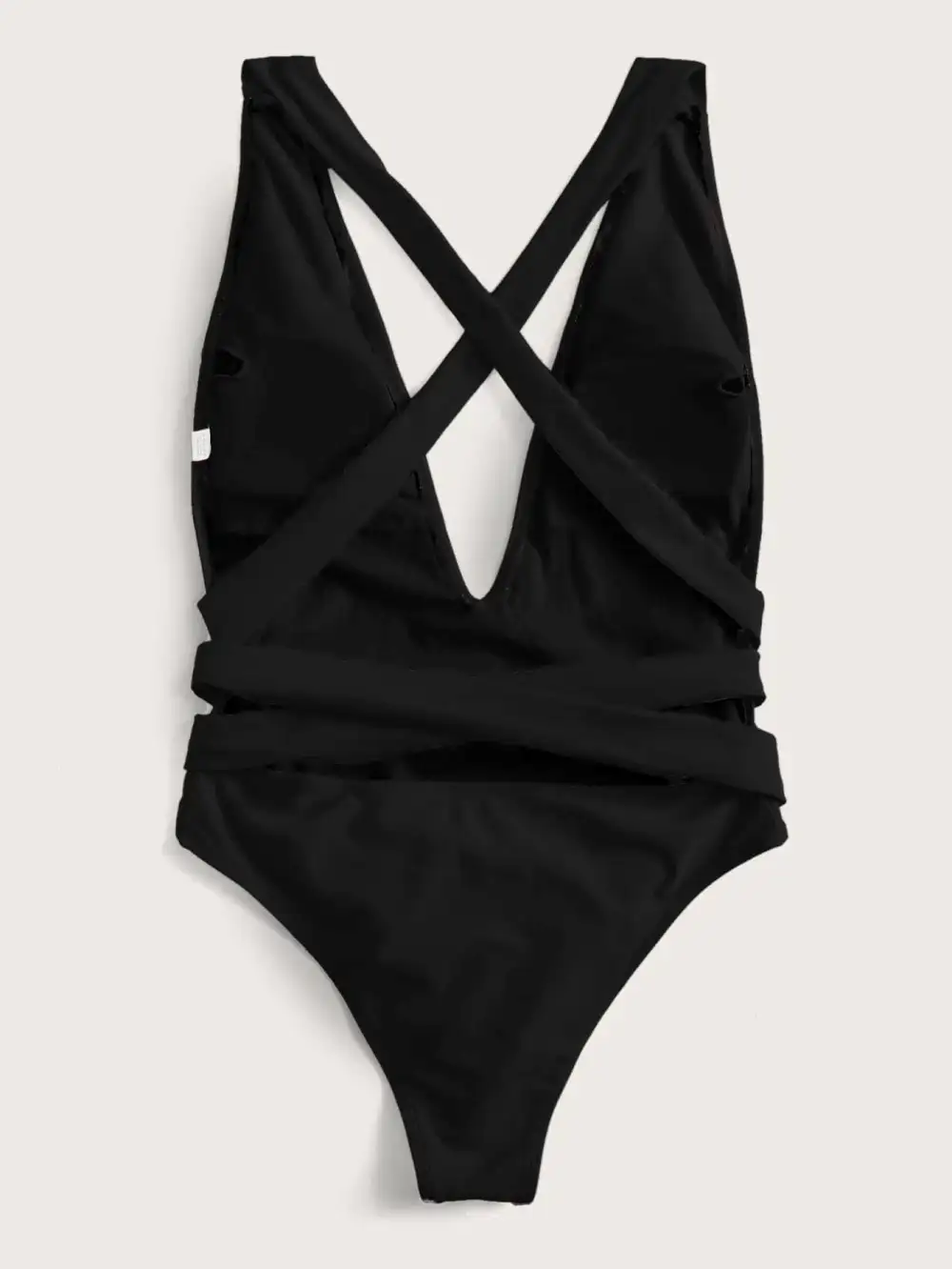 Halter Neck Deep V Tied One Swimsuit