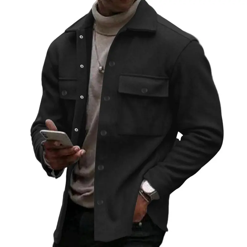 Buttoned Textured Work Jacket
