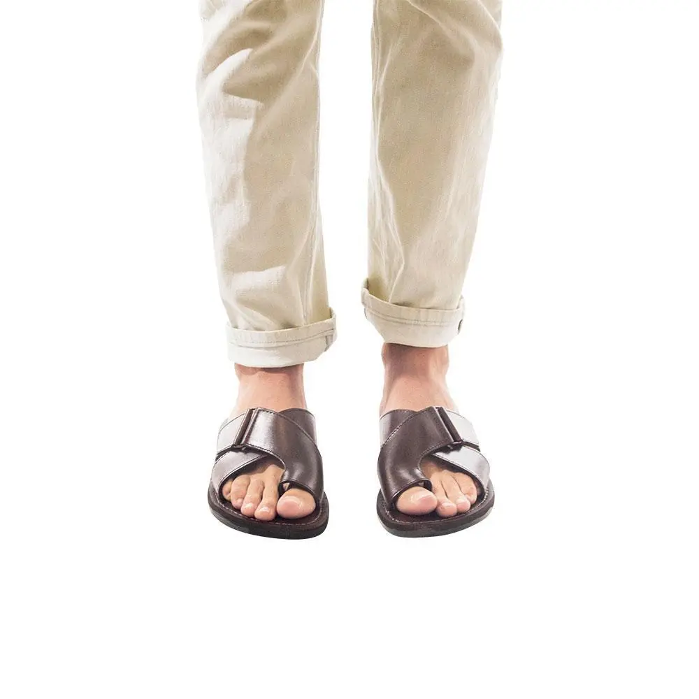 Leather Slip On Sandals