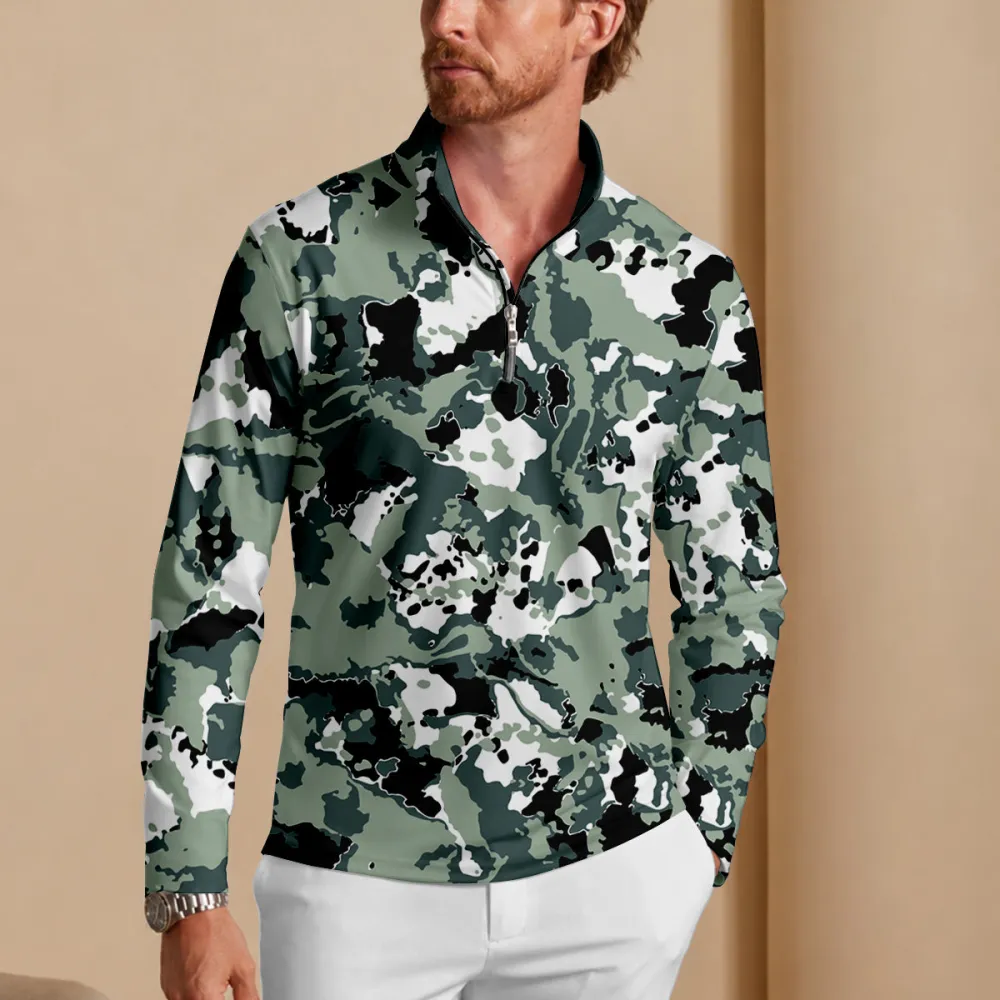 Polished Midweight Long Sleeve Pullover Golf Shirt