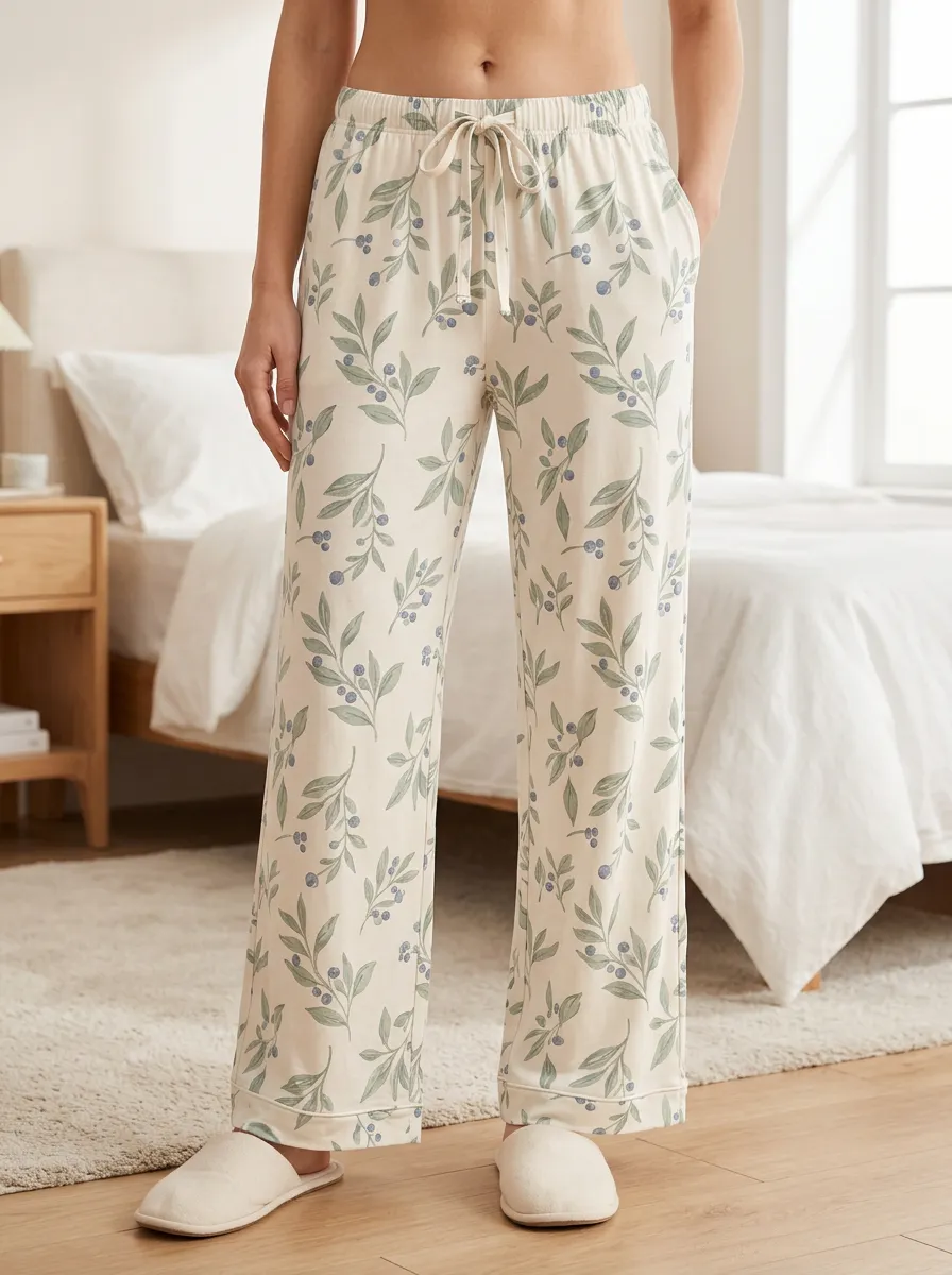 Printed Straight Leg Relaxed Pajama Pants