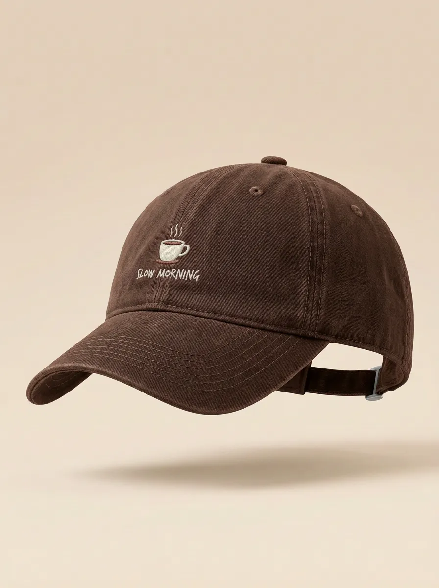 Everyday Coffee-Lover Slow-Morning Embroidered Unisex Baseball Cap