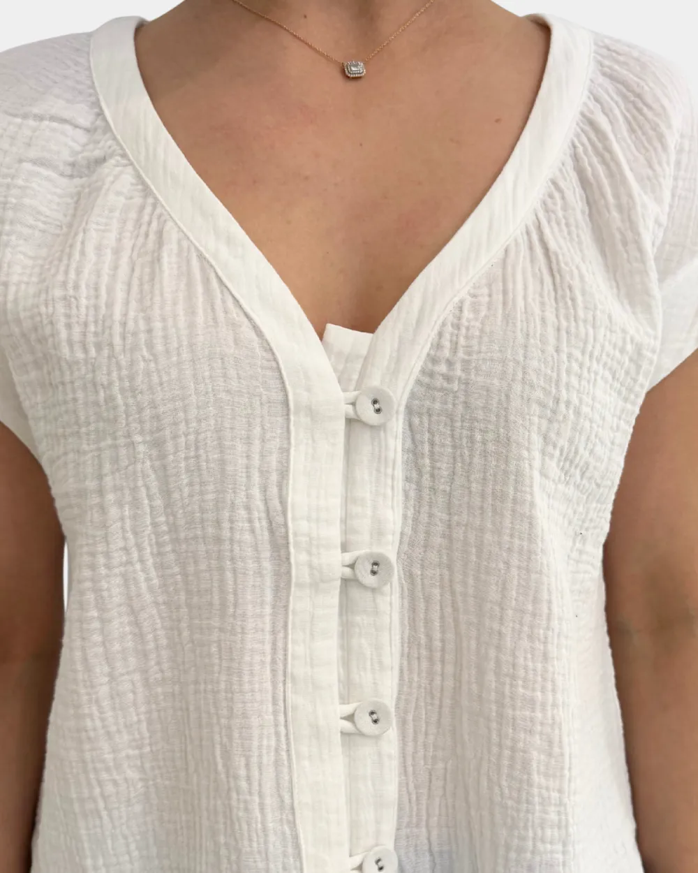 Short Sleeve V-Neck Top