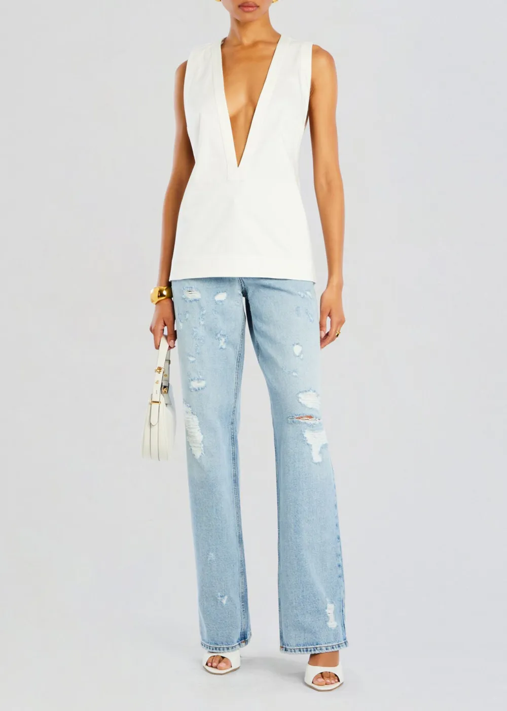 Cotton V Neck Tank