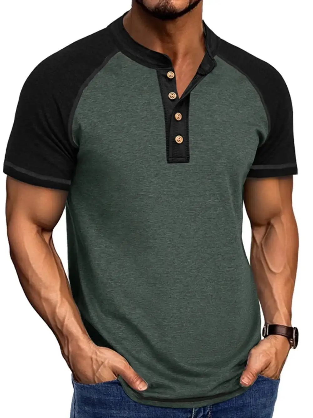 Contrast Detail Henley Tee