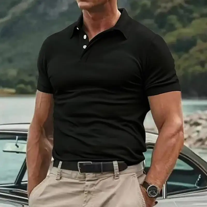 Everyday Ribbed Short Sleeve Cotton Polo Shirt