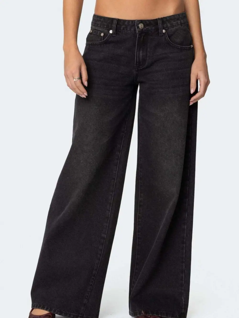 Wide Leg Stretch Cropped Jeans