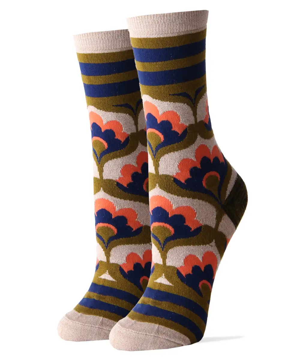 Expressive Bamboo Blend Everyday Pattern Crew Socks