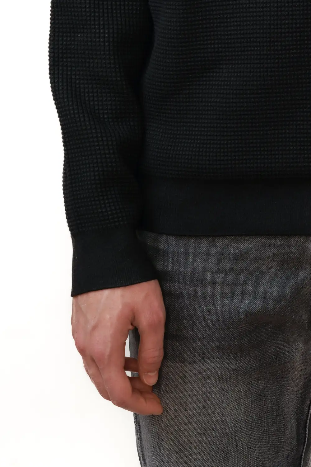 Regular Fit Ribbed Half Zip Sweater