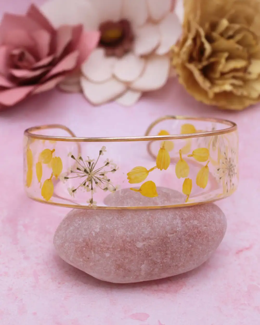 Floral Twisted Statement Cuff Bracelet