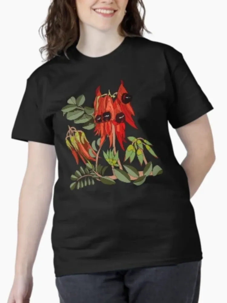 Women's Floral Print Crew Neck Short-Sleeve T-Shirt