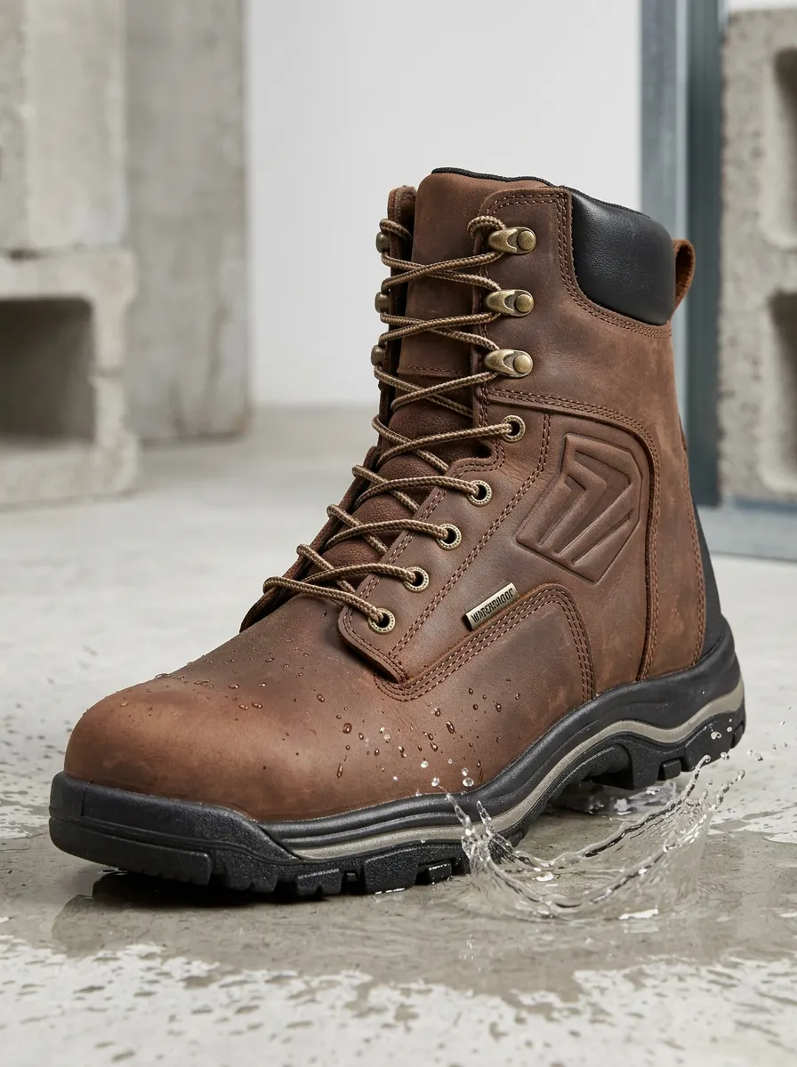 Field Leather-Look Workwear Men's Waterproof Work Boots