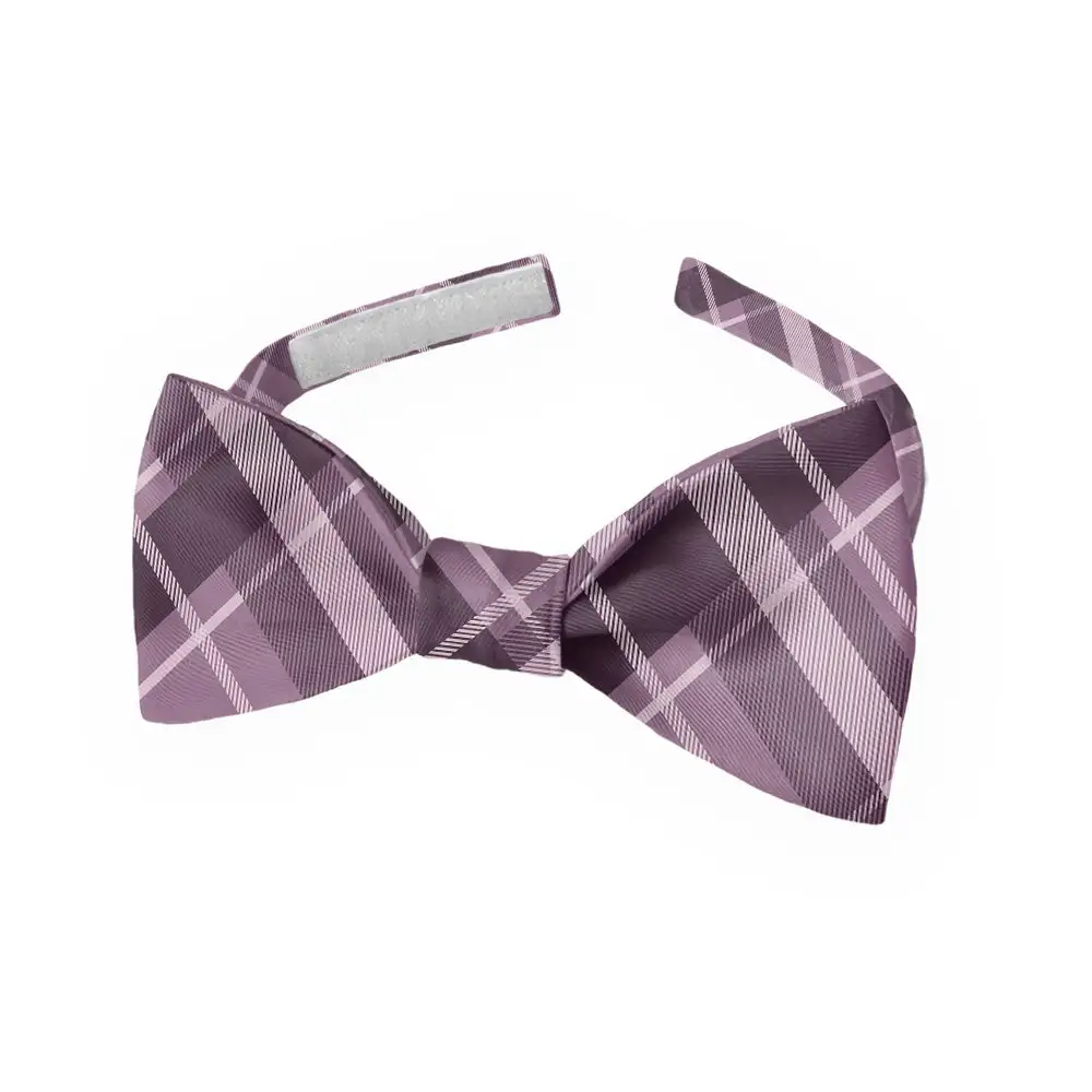 Regal Plaid Motif Bow Tie