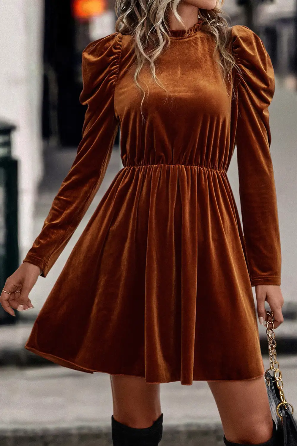 Velvet Look Mini Dress
