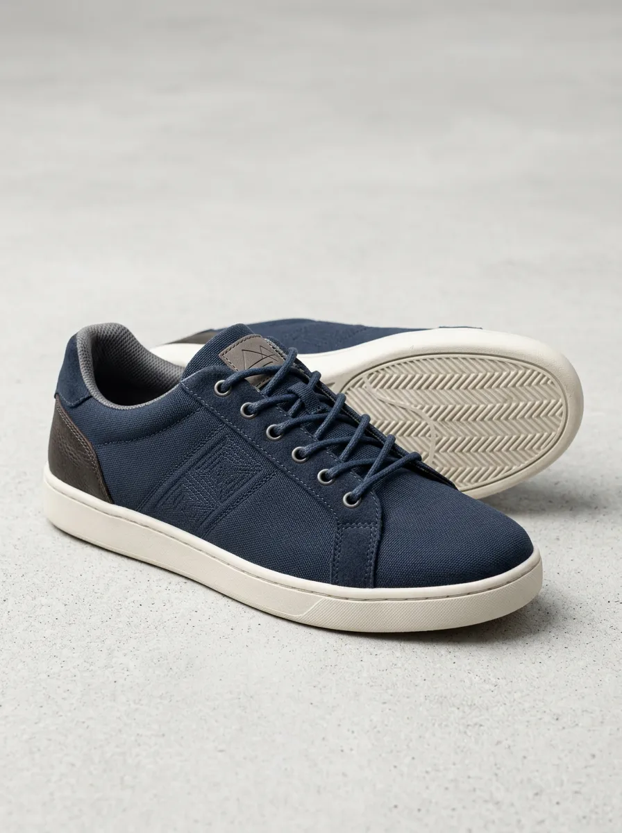 Clean-Look Geometric Graphic Finish Men's Casual Sneakers