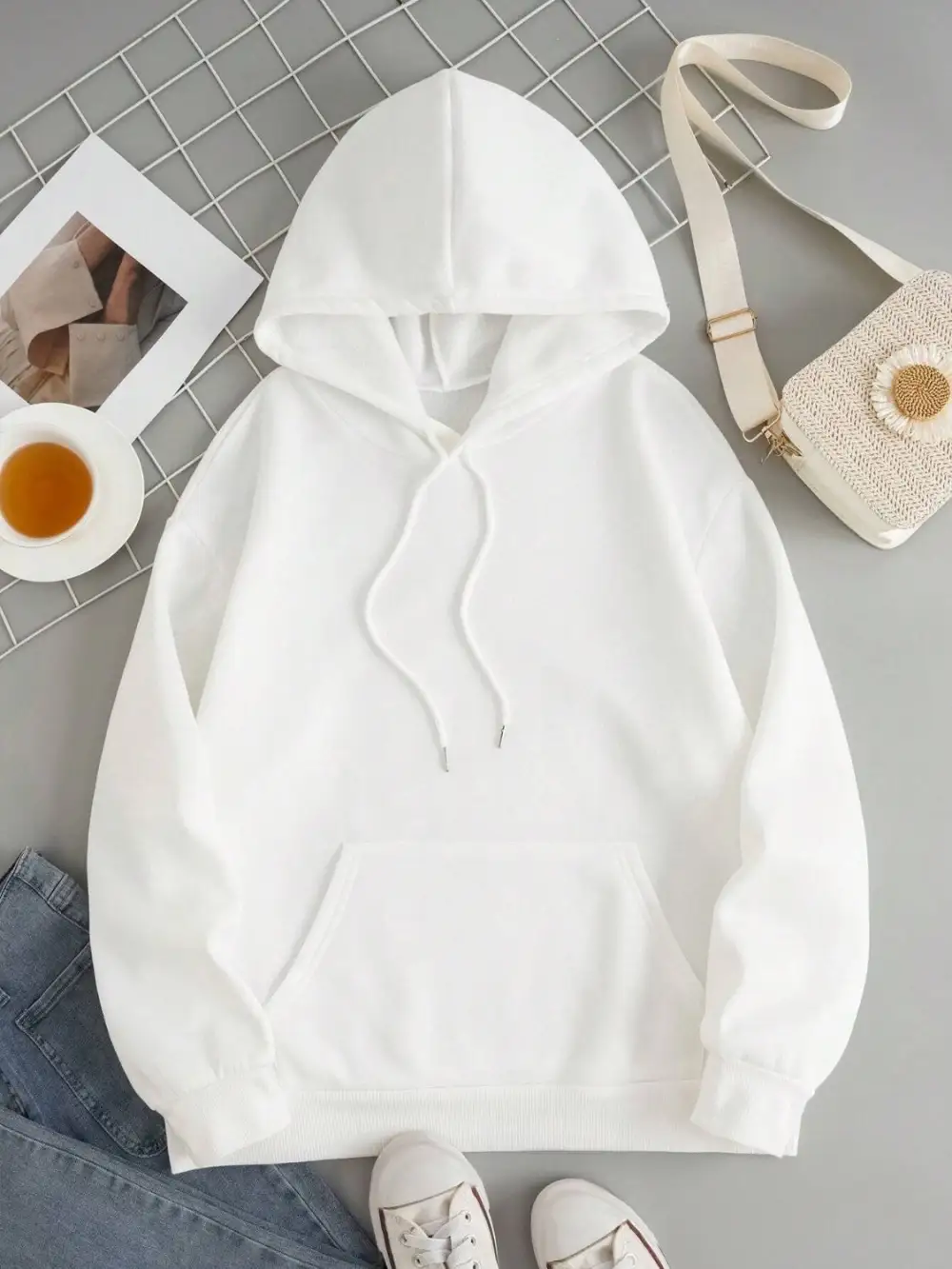 Refined Drawstring Pocketed Hoodie