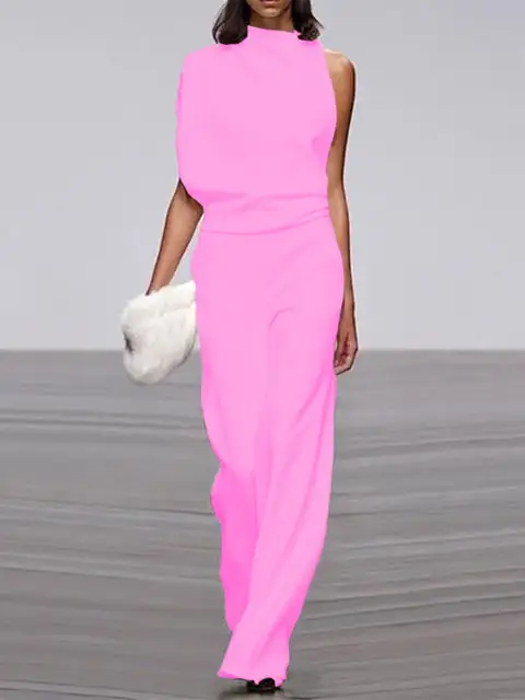 Layered Halter Neck Jumpsuit