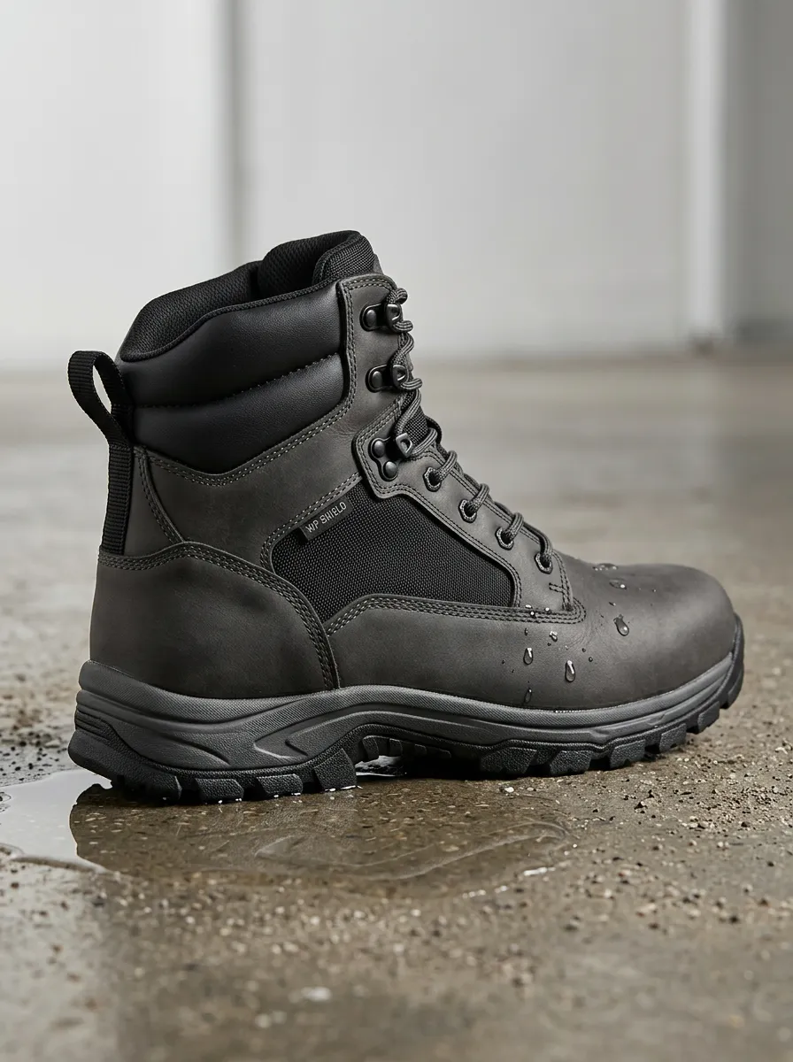 Men's Waterproof Tactical Shield Detail Graphic Detail Work Boots