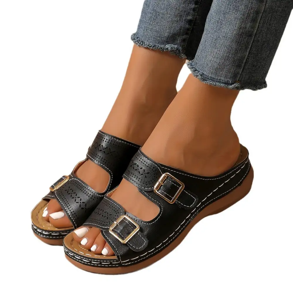 Peep Toe Wedge Sandals
