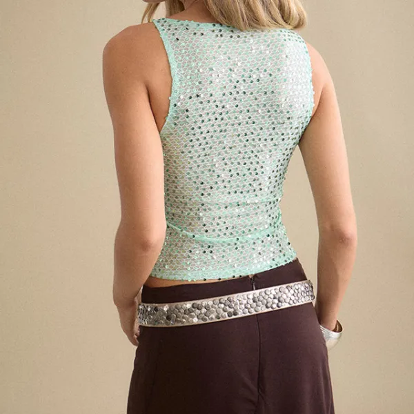 Minimal Sequin Knit Tank Top