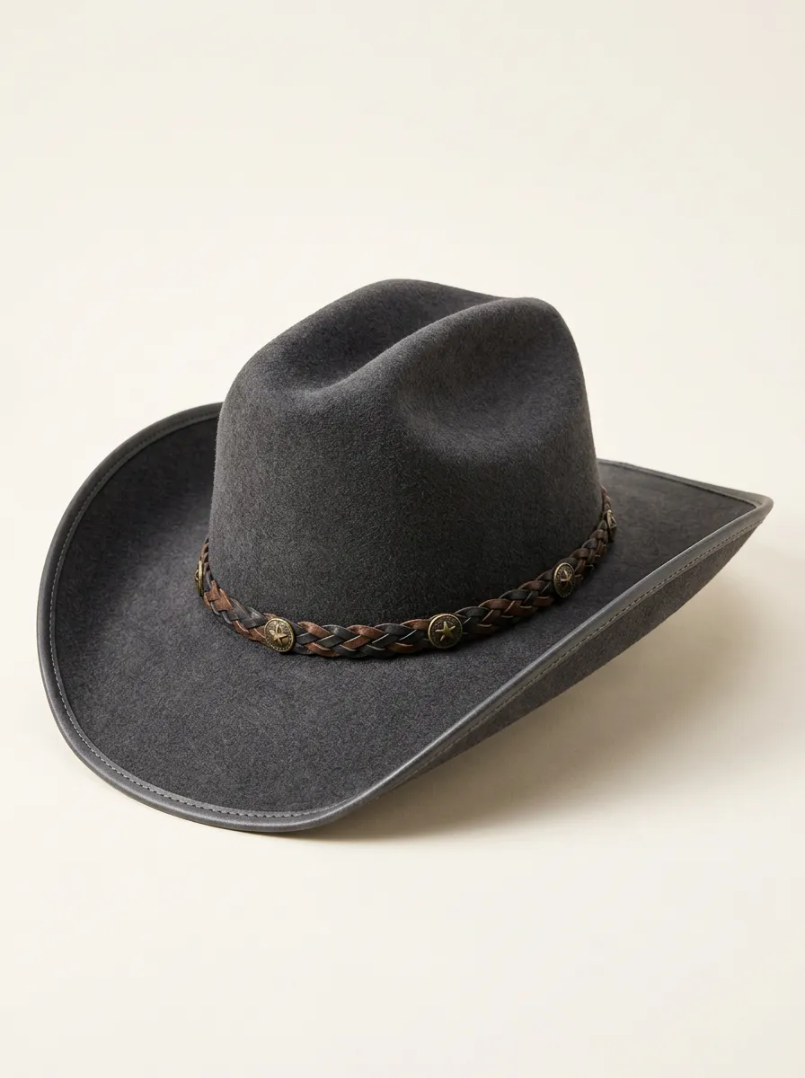 Earth Tone Western Cowboy Hat with Star Motif