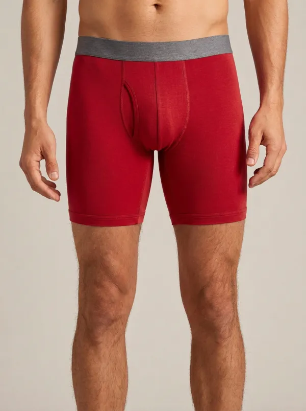 Men's Solid Charcoal Grey Cotton Boxer Briefs