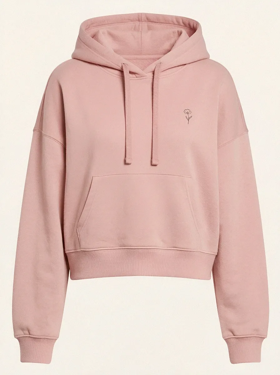 Women's Minimalist Floral Line Art Printed Hoodie