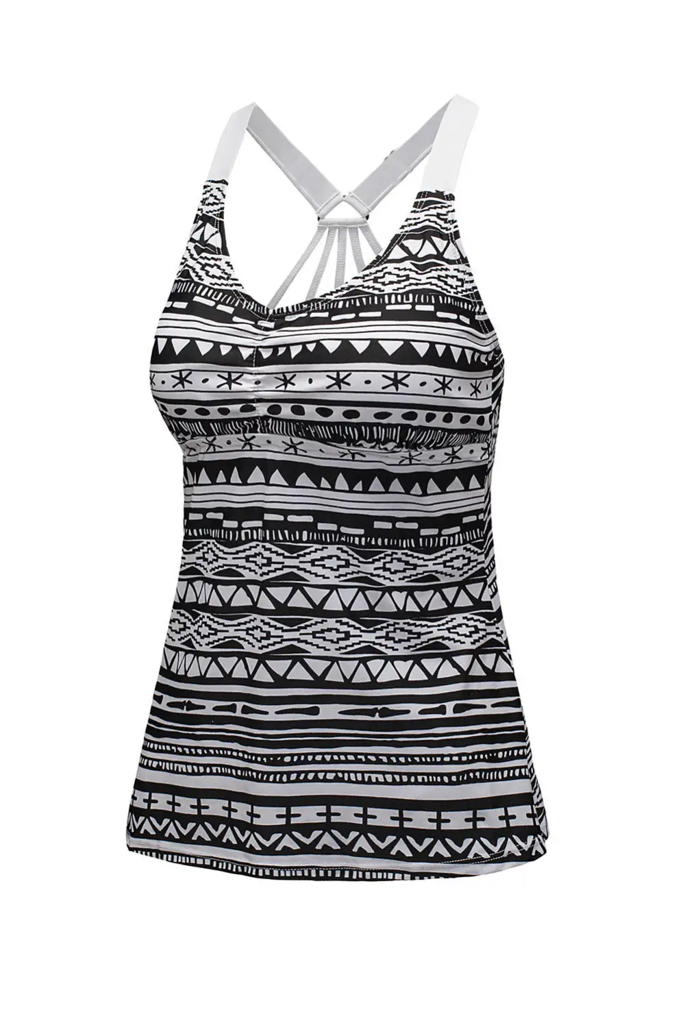 Swimwear Geometric Leopard Abstract Backless Sheath Active Bikinis Tops