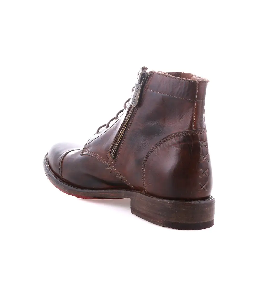 Cap-Toe Contrast-Stitched Combat Boots