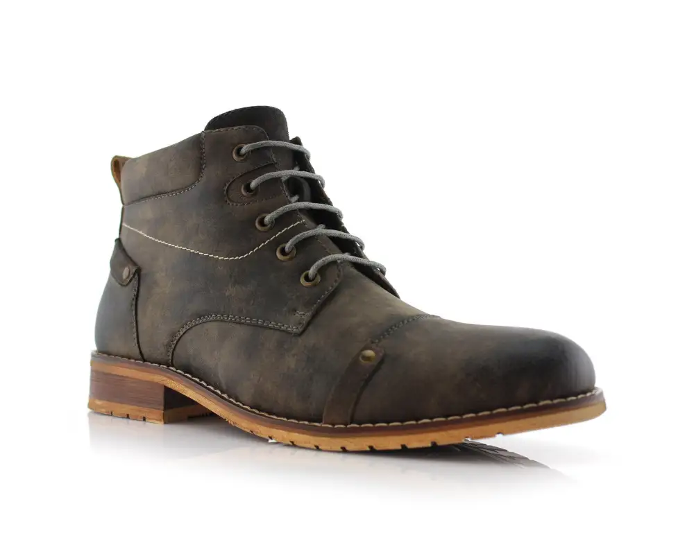 Faux-Suede Suede Faux-Leather Dress Ankle Boots