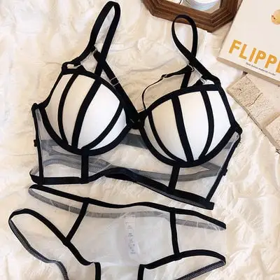 Plunge Semi-Corset Lingerie Set