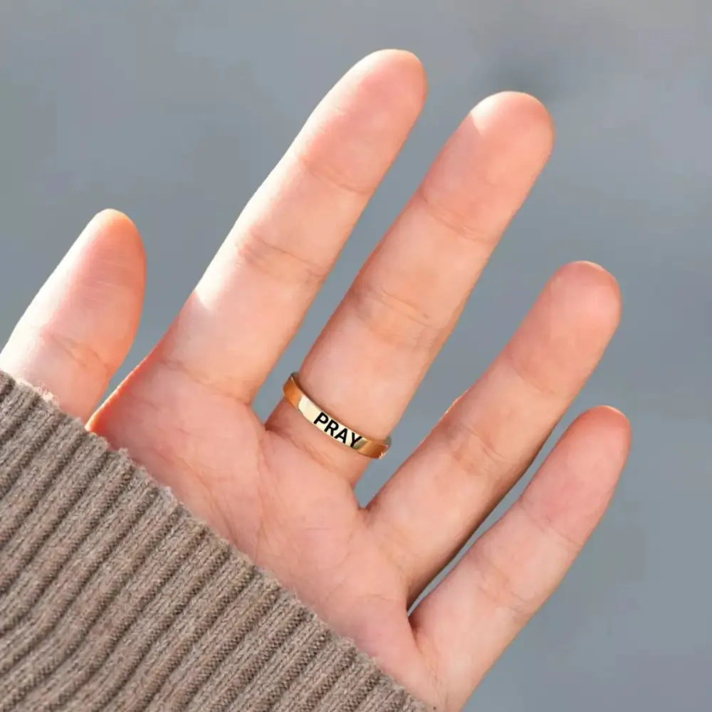 Gold-Plated Sterling Cross Ring