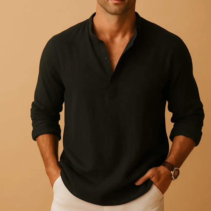V Neck Breathable Long Sleeve Shirt