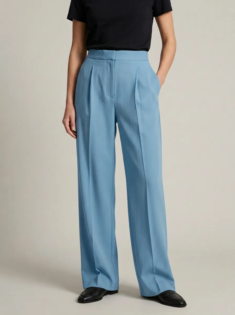 Clean Line High Rise Wide Leg Trousers