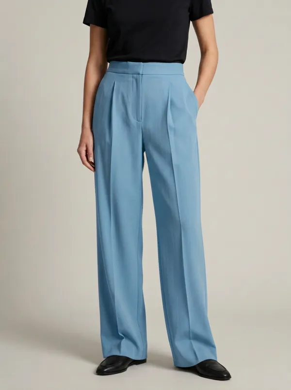 Clean Line High Rise Wide Leg Trousers
