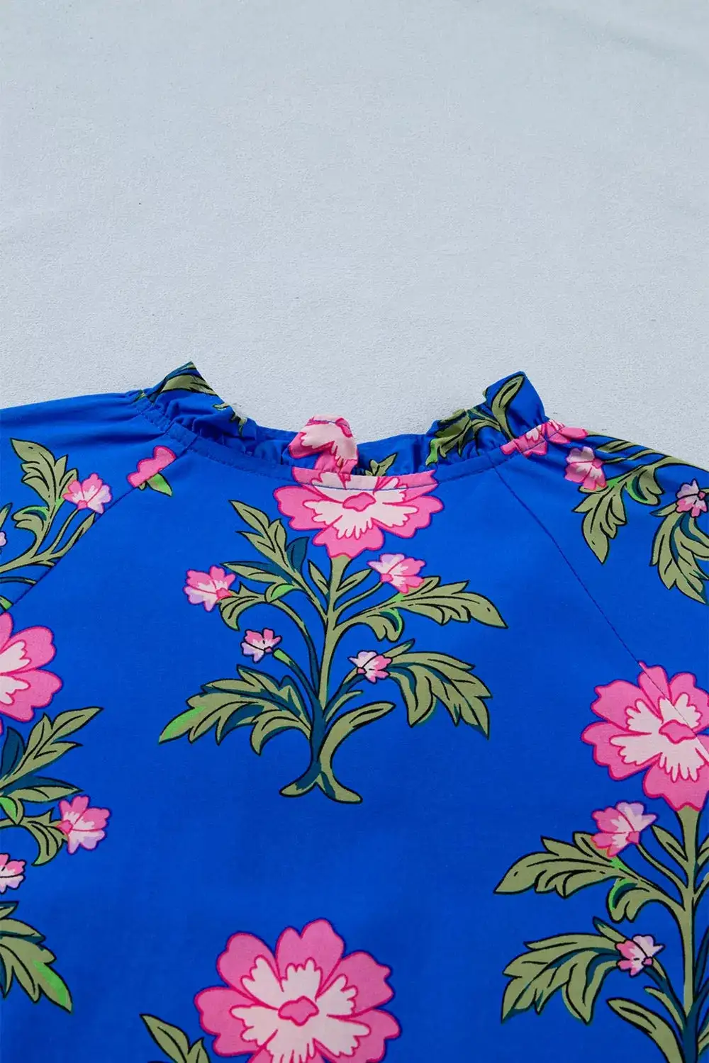 Floral V Neck Short Sleeve Dress Casual
