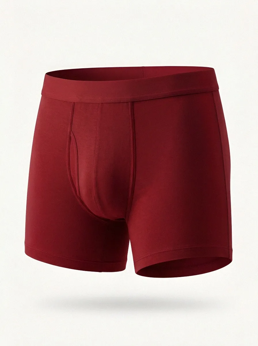 Men's Solid Navy Blue Comfortable Cotton Boxer Briefs