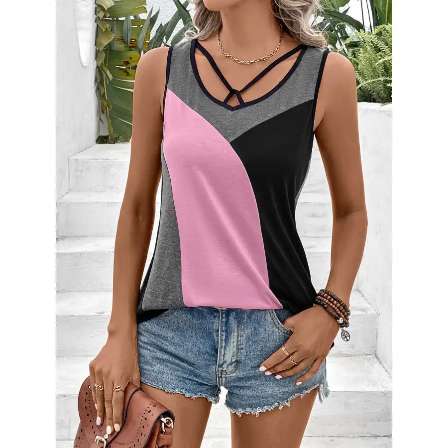 Color Block Tank Top