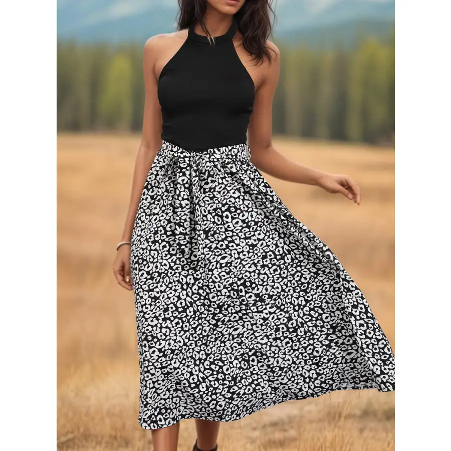 Neck Halter Neck Midi Dress