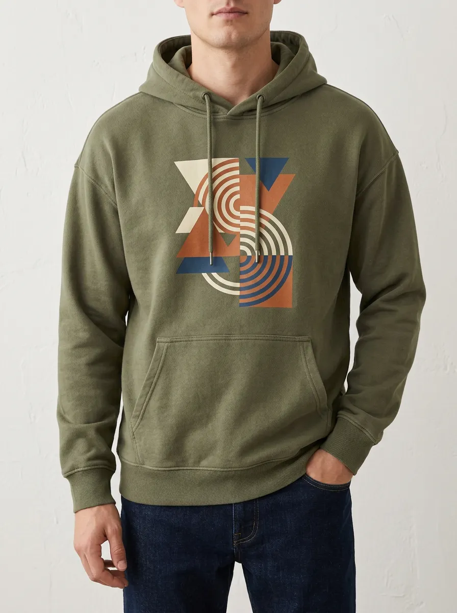 Men's Everyday Geometric Abstract Art Print Hoodie