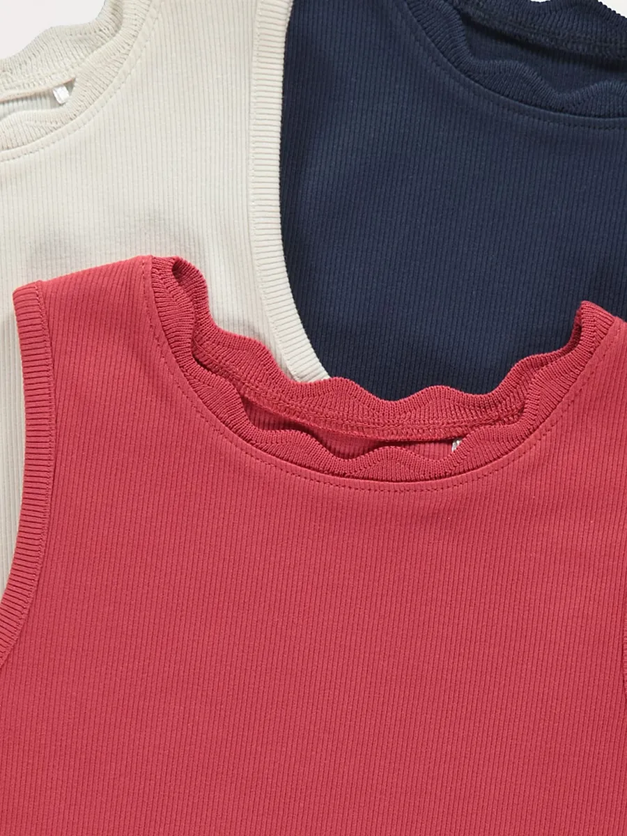Scallop Edge Vests 3 Pack