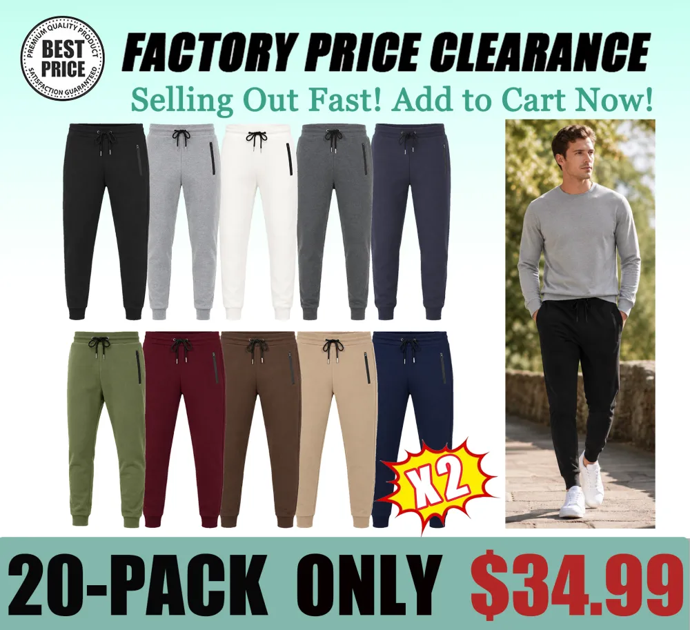 Men's Pure Cotton Casual Athletic Joggers