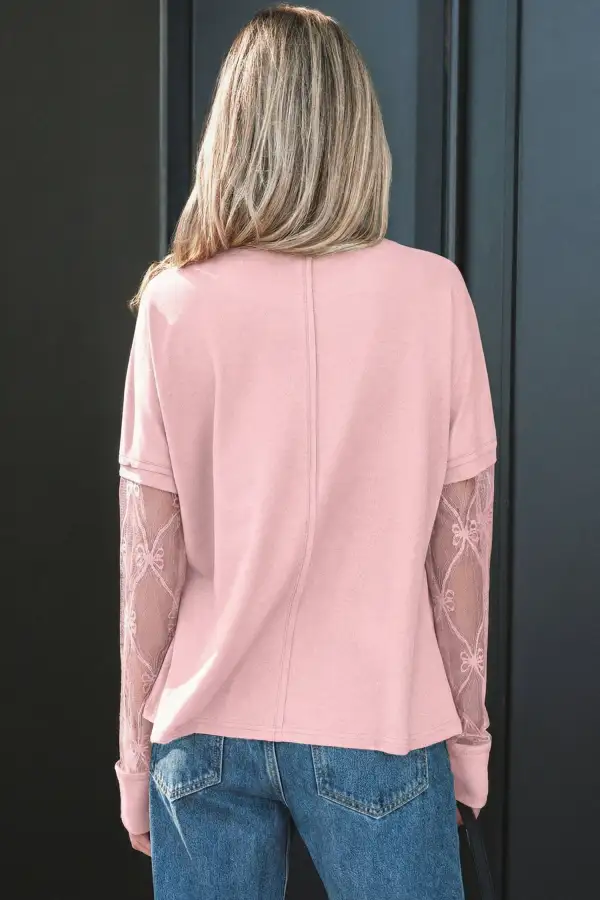 Women's Solid Textured Long Sleeve T-Shirt