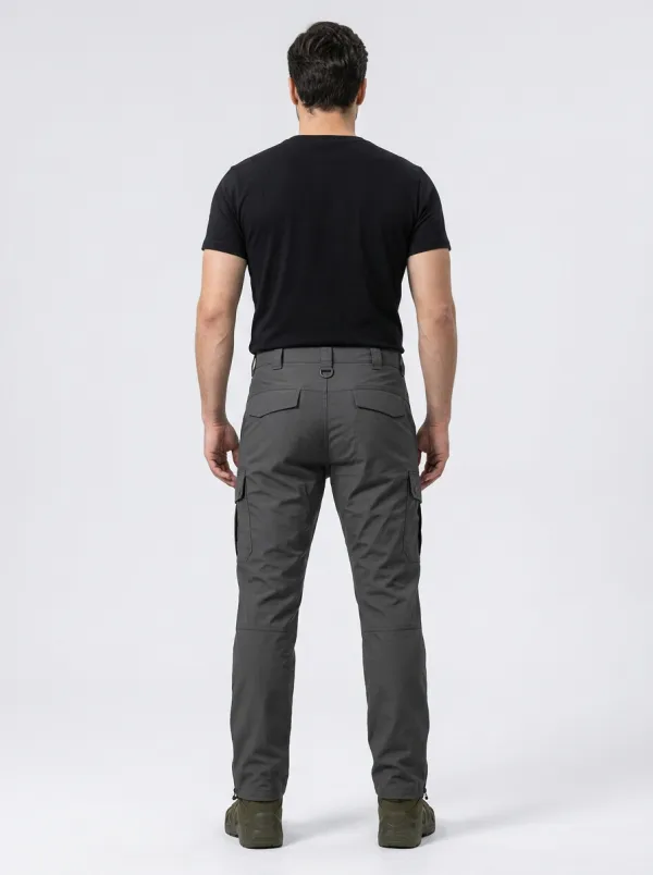 Men's Tactical D-Ring Zip-Pocket Cargo-Pocket Reinforced-Knee Knee-Panel Snap-Flap Cargo Pants