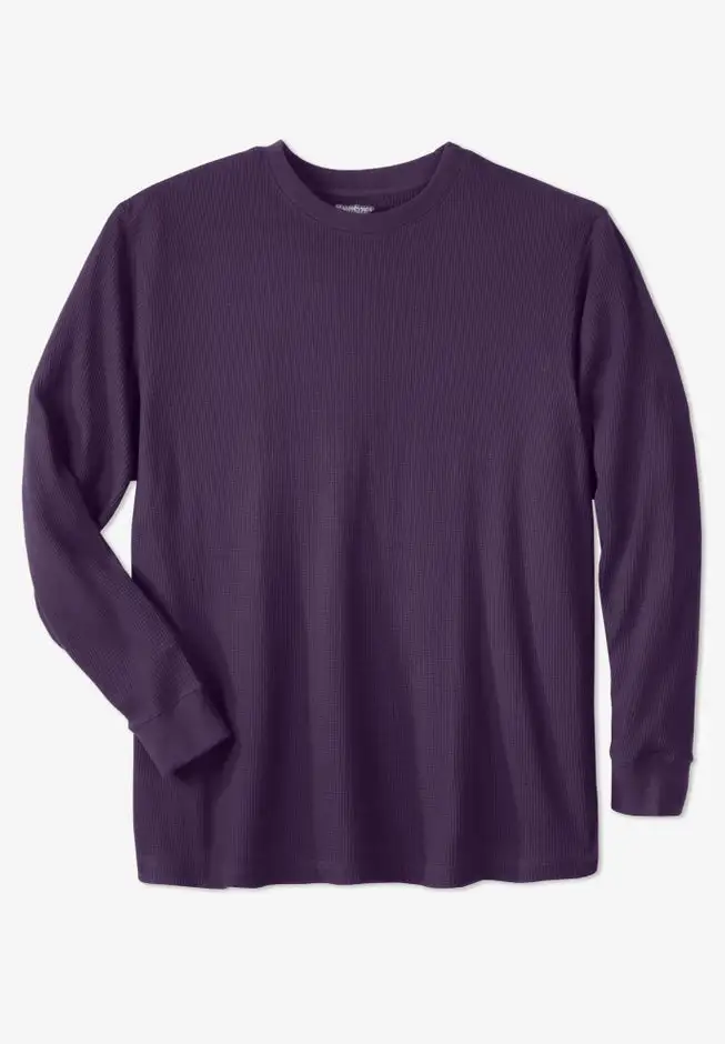 Waffle-knit Thermal Crewneck Tee