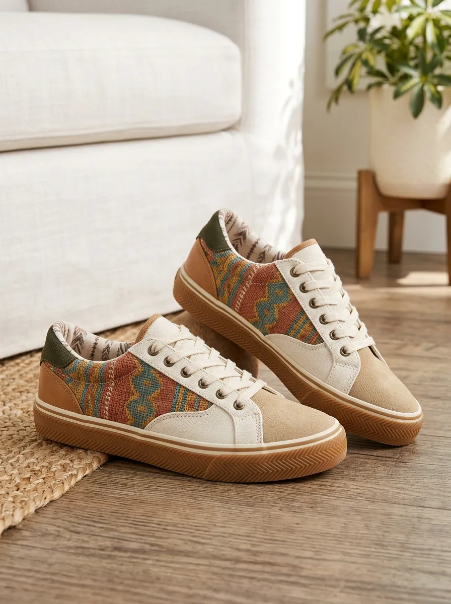 Women's Boho Tribal Pattern Relaxed Skate Shoes