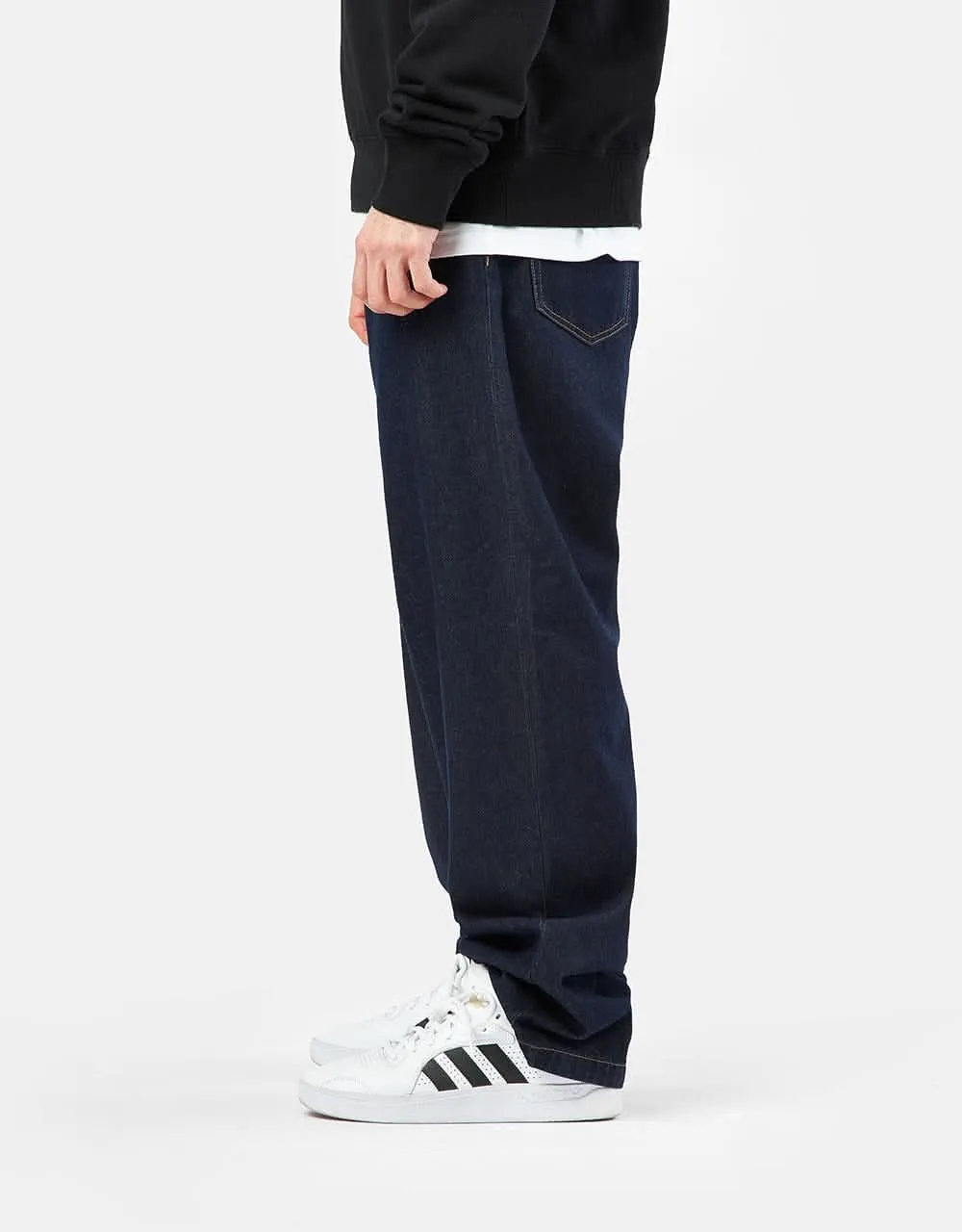 Rinsed Loose Tapered Four Pocket Denim Jeans