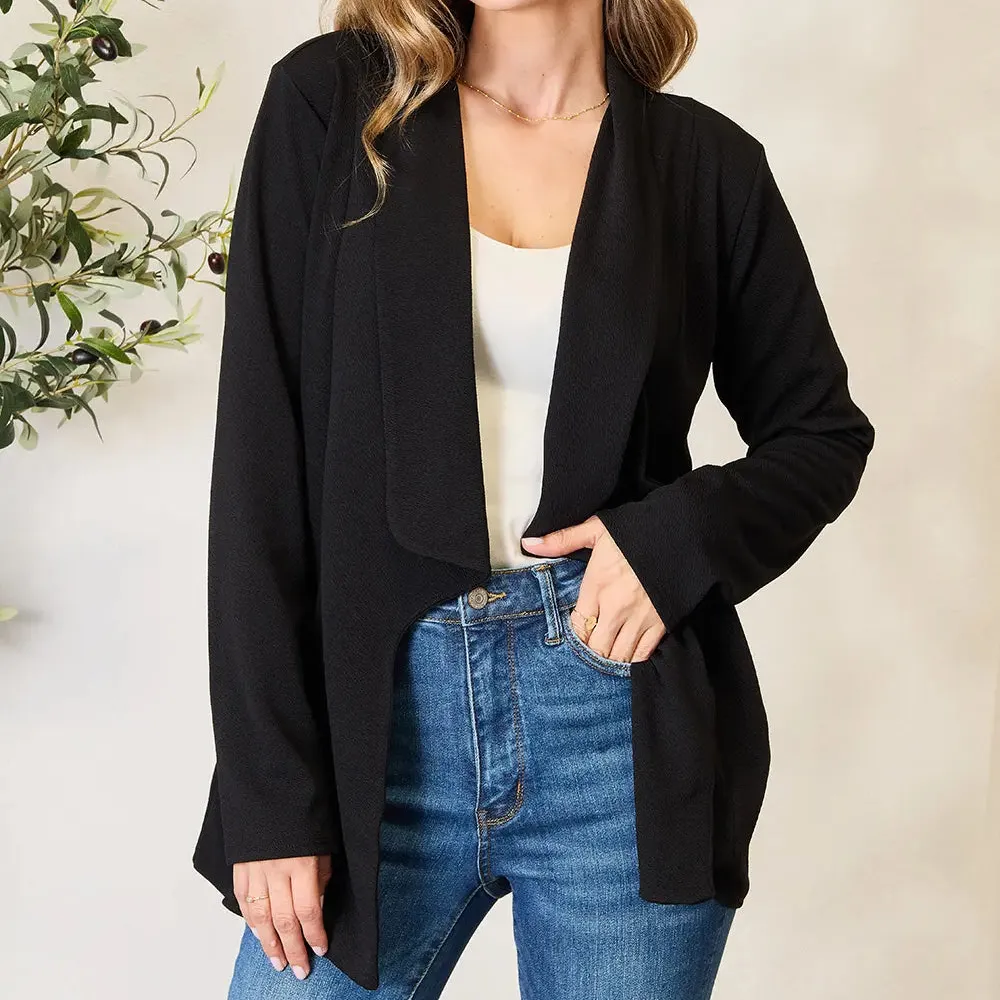 Long Sleeve Open Front Tailored Blazer